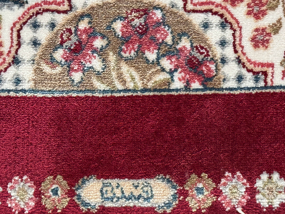 Dark Red Turkish Silk Rug 2.6 x 4, Hunting Design Scene, Bamboo Silk - Jewel Rugs, view 12