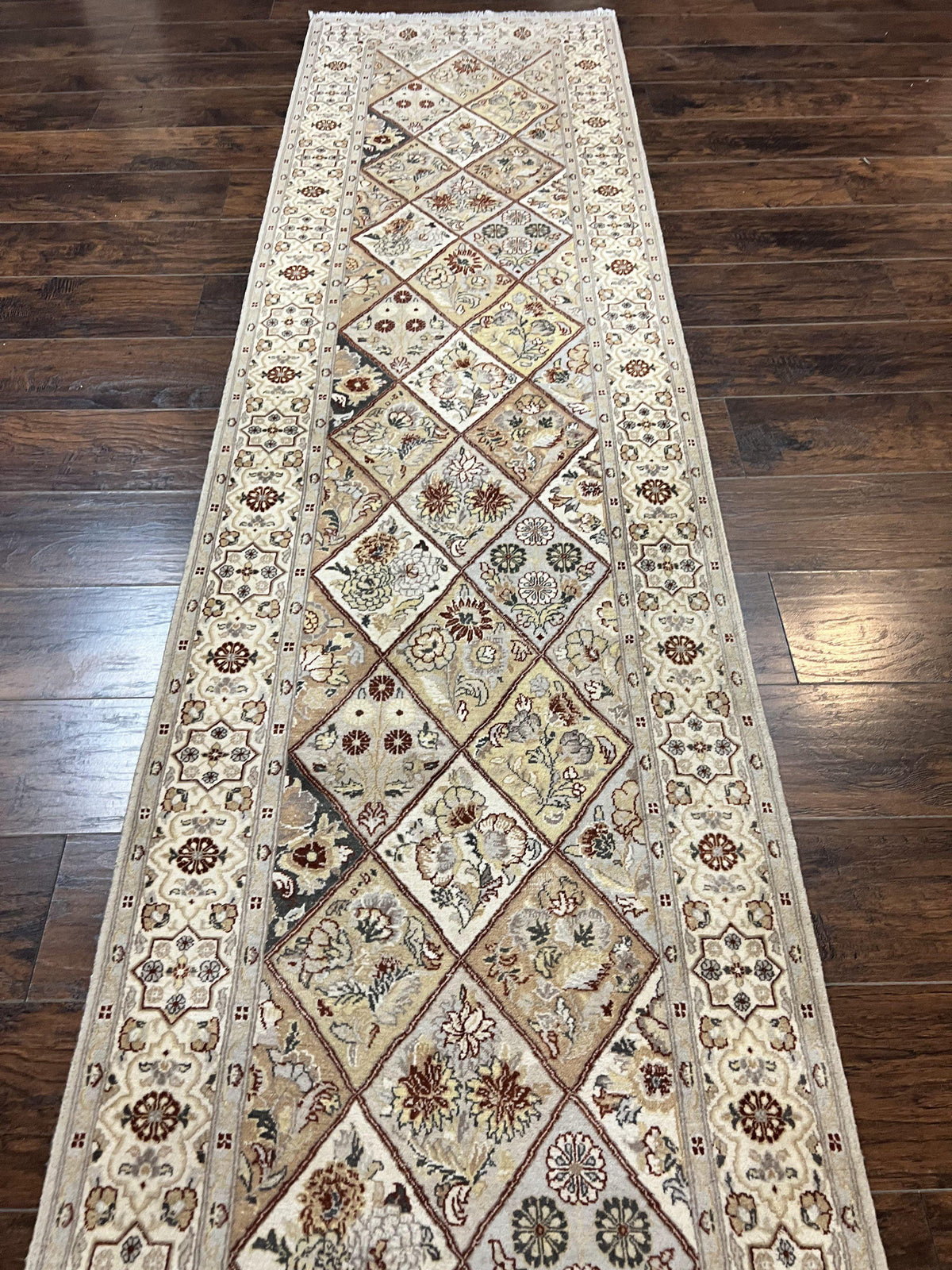 Pak Persiann Runner Rug 2.7 x 12, Handmade Wool Vintage Hallway Rug, Panel Design - Jewel Rugs, view 3