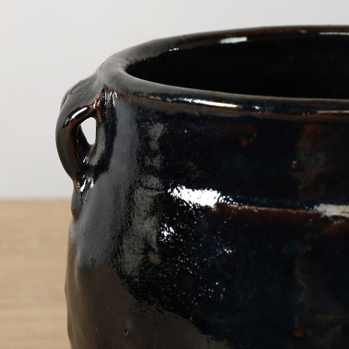 Vintage Black Jar With Handles Small size vary