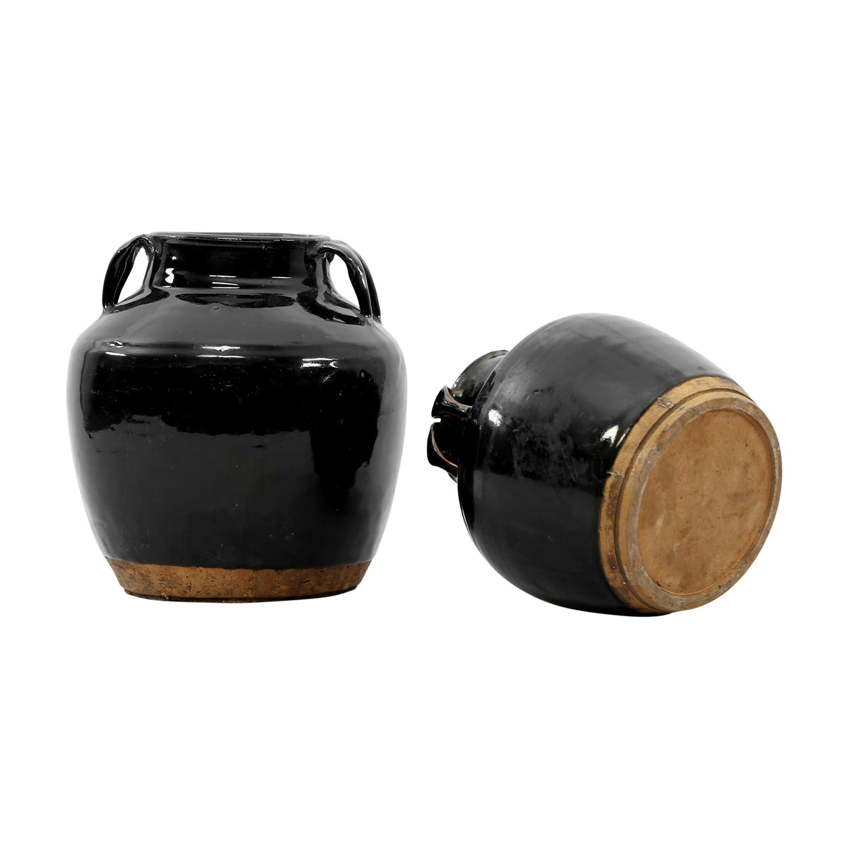 Vintage Black Jar With Handles Large size vary