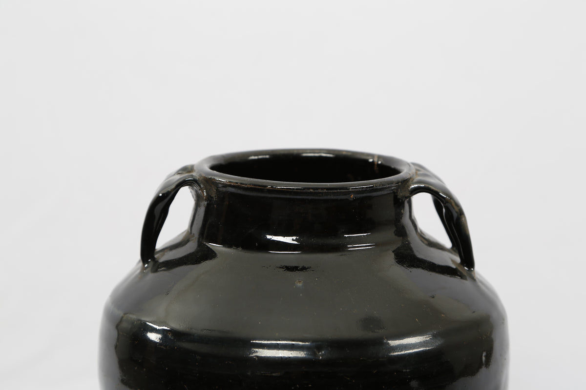 Vintage Black Jar With Handles Small size vary