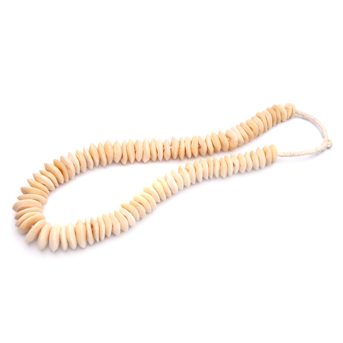 15" Africa Bone Bead Flat Conical