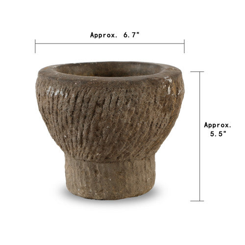 Vintage Stone Mortar Approx 5x5x6H ( size and condition vary) image 2