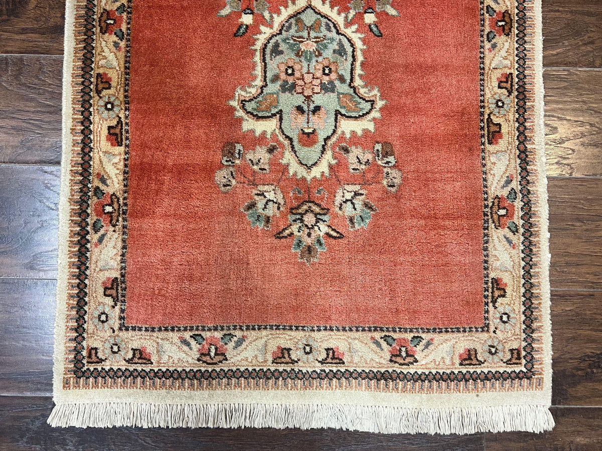 Persian Tabriz Runner Rug 3 x 12, Open Field, Terracotta - Jewel Rugs, view 6