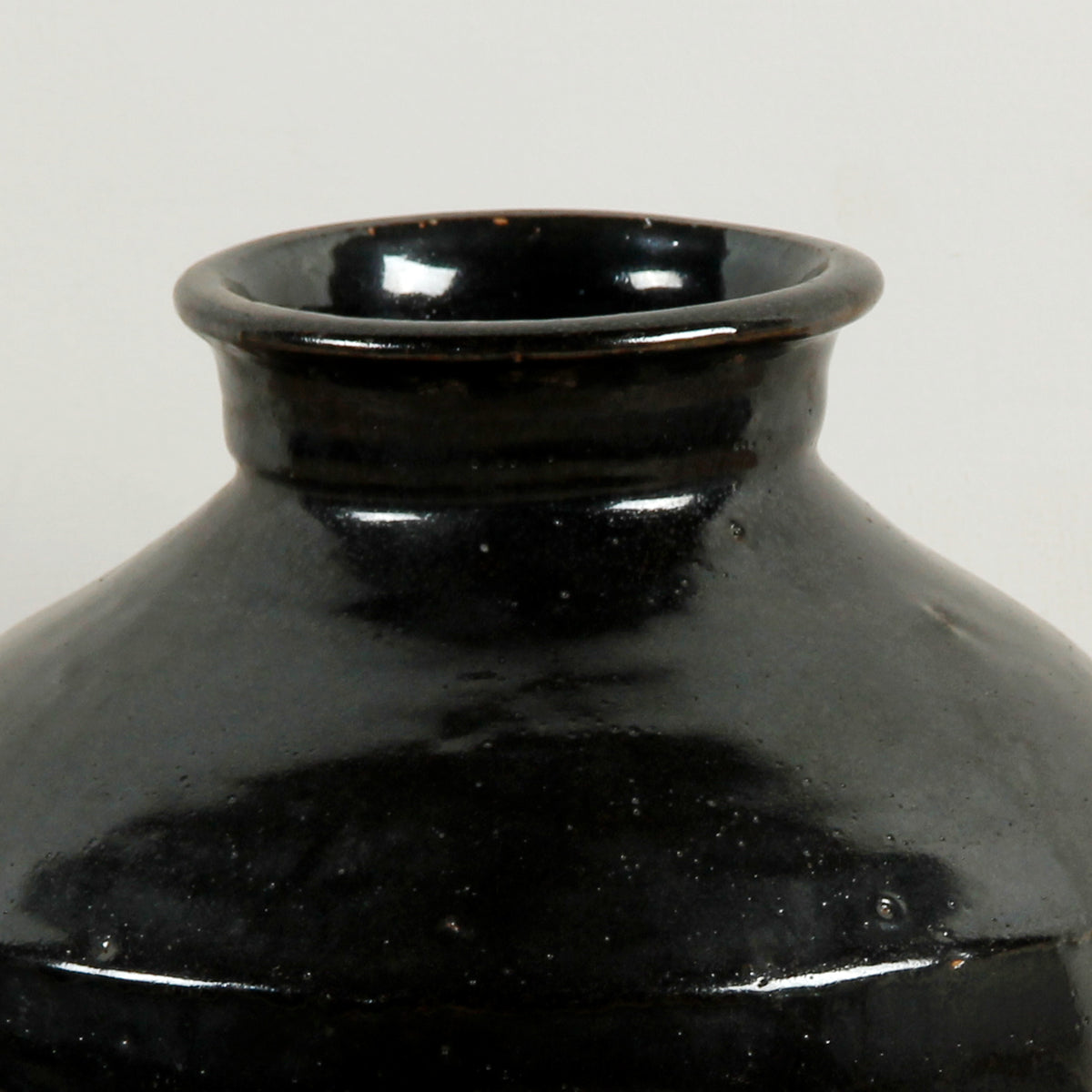 12" Vintage Rice Wine Pot Black Glazed