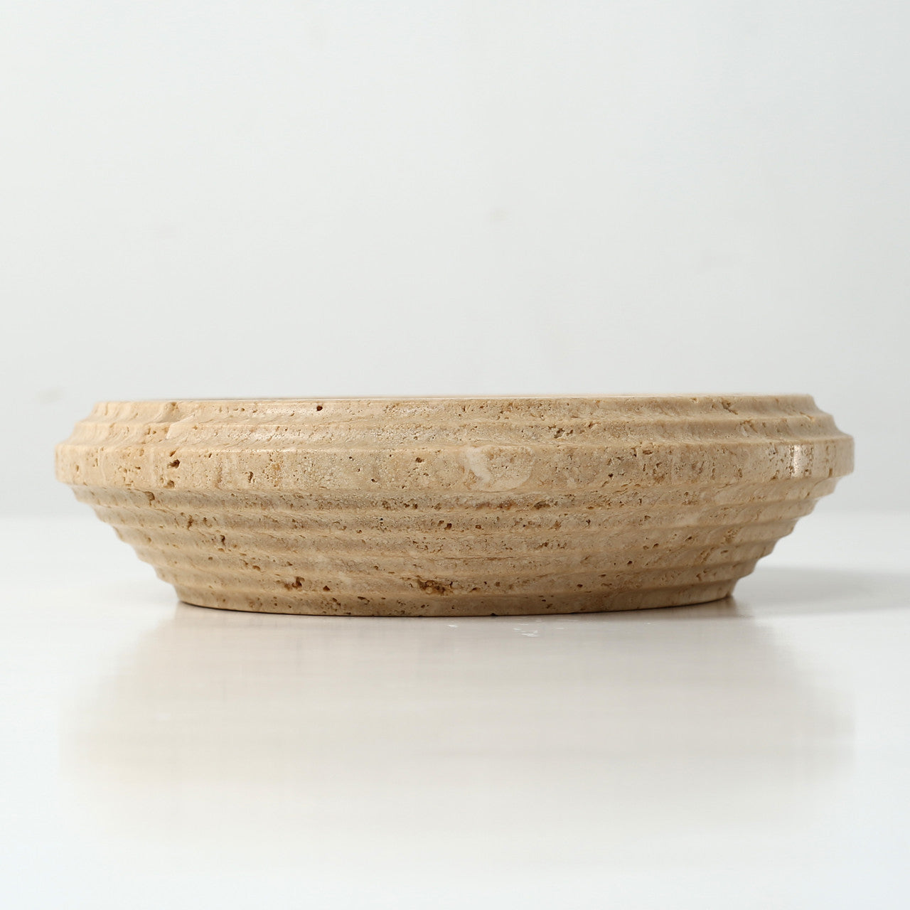 White Marble Pot With Spiral Pattern