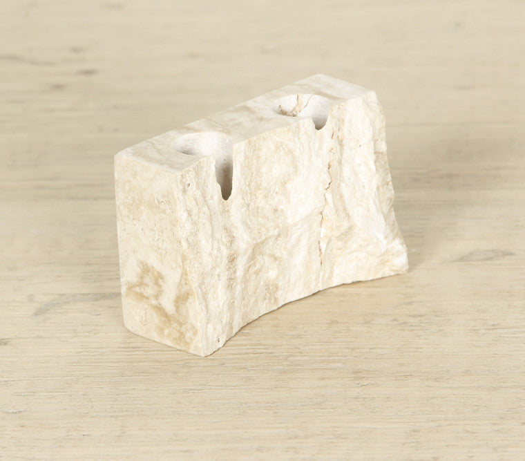 Travertine Rock Candle Holder 4.7x1.4x3H image 3