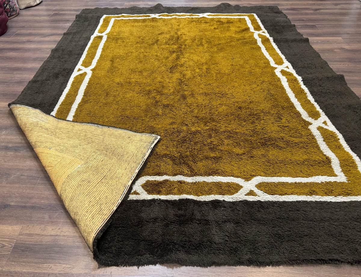 Mid Century Shag Rug 8x11, Large Vintage Shag Rug, Open Field, European Shag Rug - Jewel Rugs, view 11