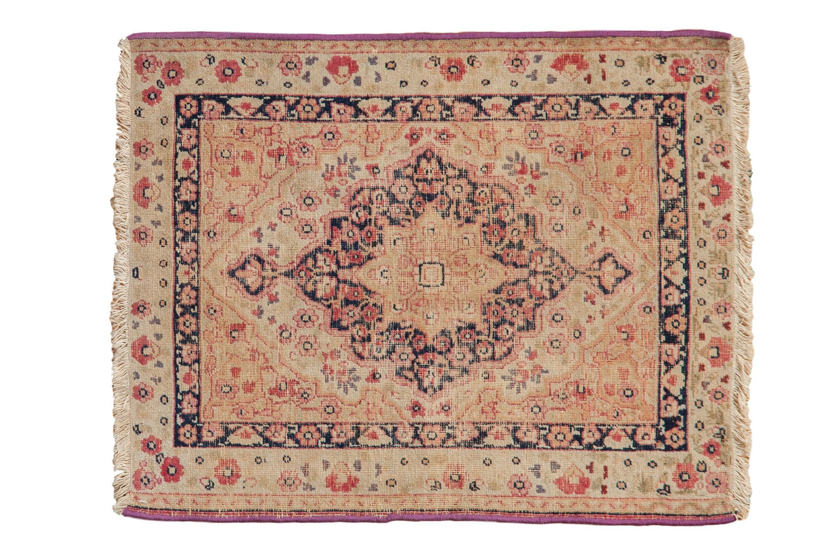 2x2.5 Antique Kerman Square Rug Mat