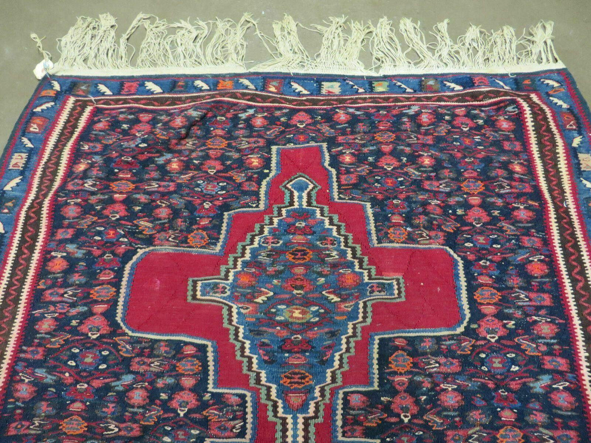 4' X 5' Antique Handmade Turkish Wool Kilim Flat weave Rug Blanket Tribal - Jewel Rugs, view 4