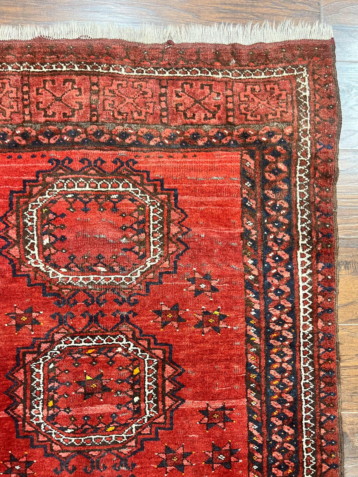 Afghan Rug 3x6, Semi Antique Vintage Oriental Carpet, Wool Handmade Red Rug, Tribal Rug, Afghan Beshir Rug - Jewel Rugs, view 8