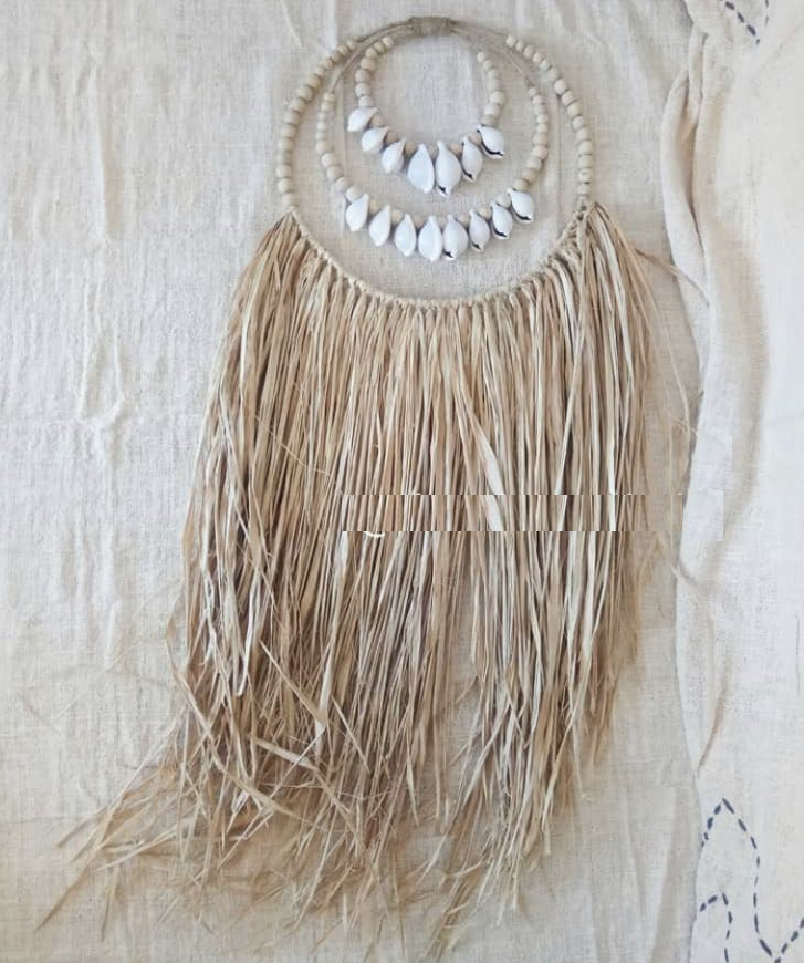 Double Concentric Circles Wall Art Grass Natural