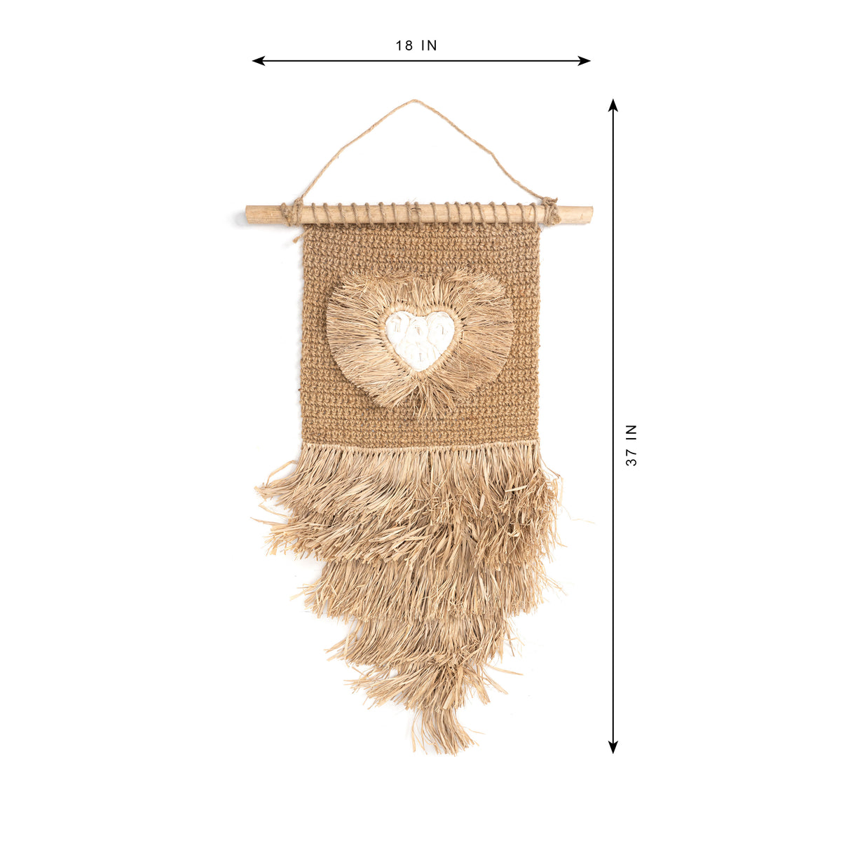 Loving Heart Wall Art Straw Natural