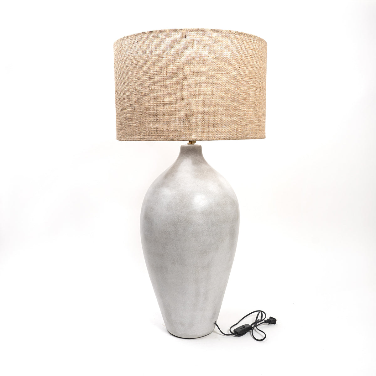 34" Hopson Cement Table Lamp With Jute Lamp Shade(85190141)