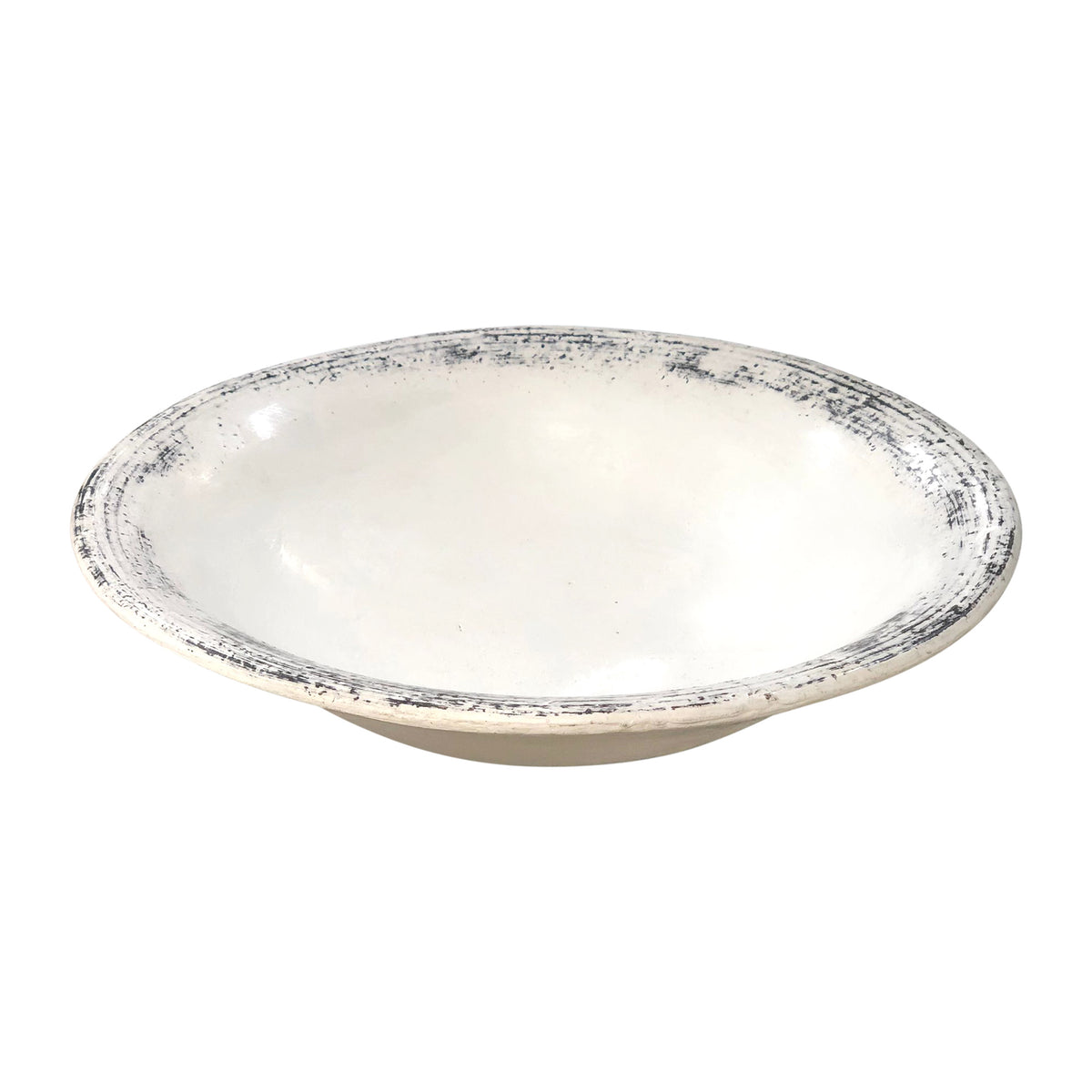 16" Decorative Round Plate Antique White 16x16x3