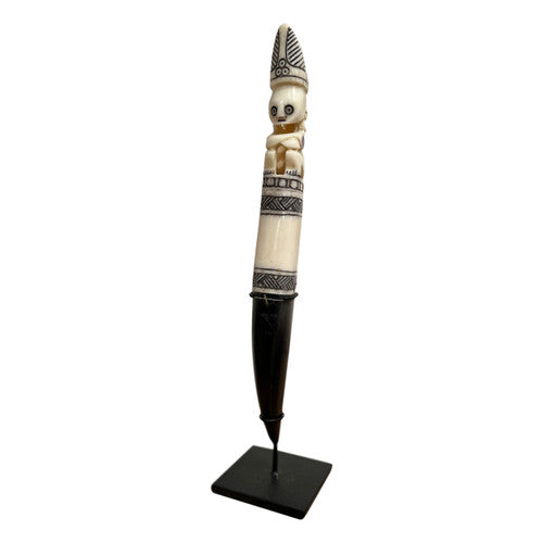 12" Timor Ceremonial Figure with Stand Natural Bone image 2