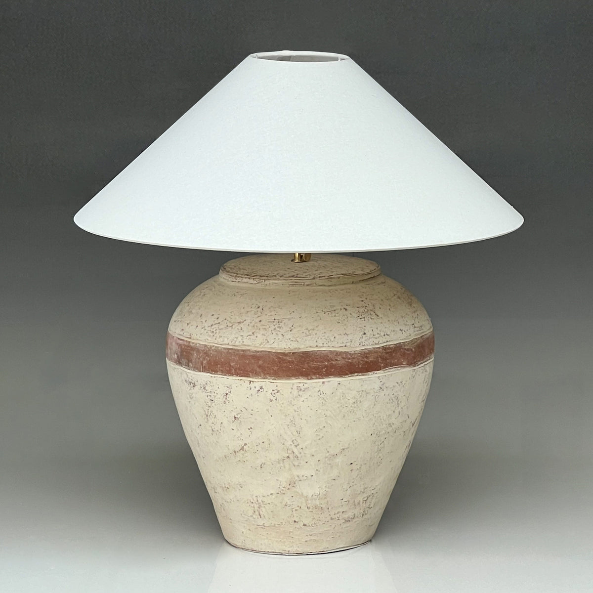Approx. 25 Inches High Large Tribe Water Jar Table Lamp with Jute Shade