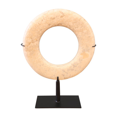 10" Wide Papua Stone Disk Small Off White image 2