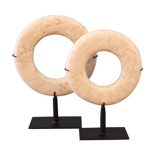 10" Wide Papua Stone Disk Small Off White image 2