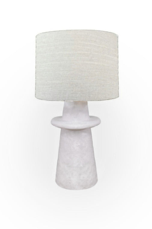 Approx. 26-Inch-High Light House Table Lamp Distressed White with Linen Lamp Shade image 3