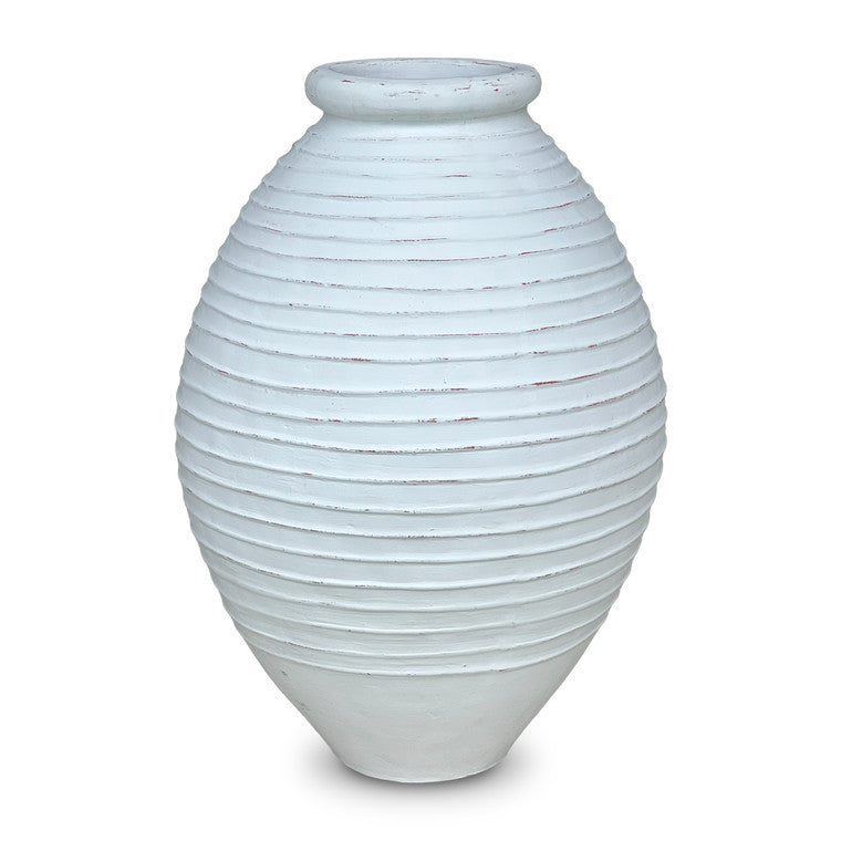Approx. 37 Inches High Tapered Planter Distressed White image 3