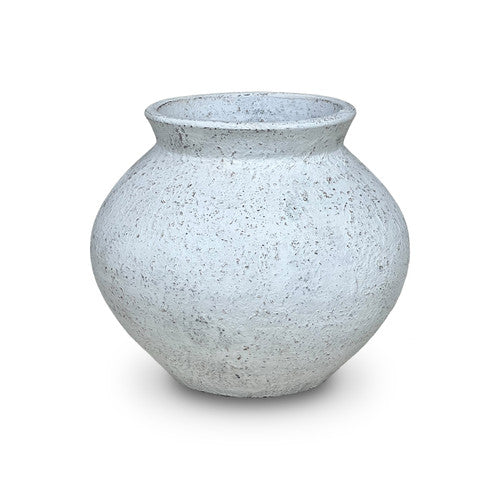 Approx. 16 Inches Cement Vase Distressed White image 2
