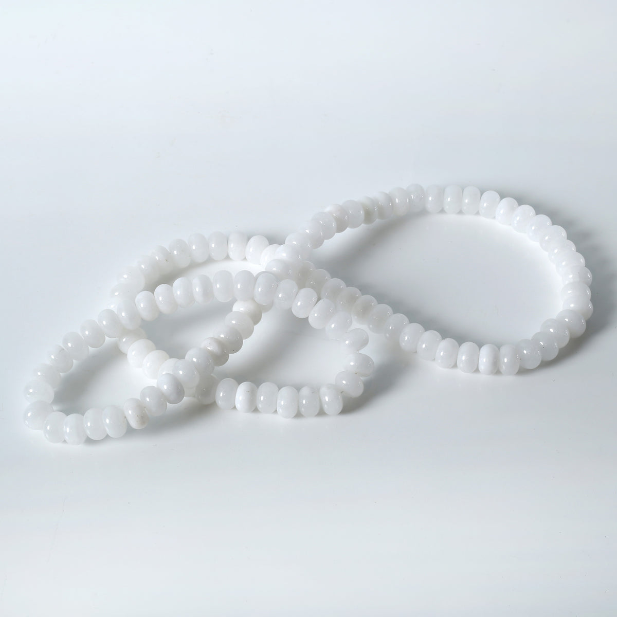 Approx. 16" Long Marble Beads Natural White
