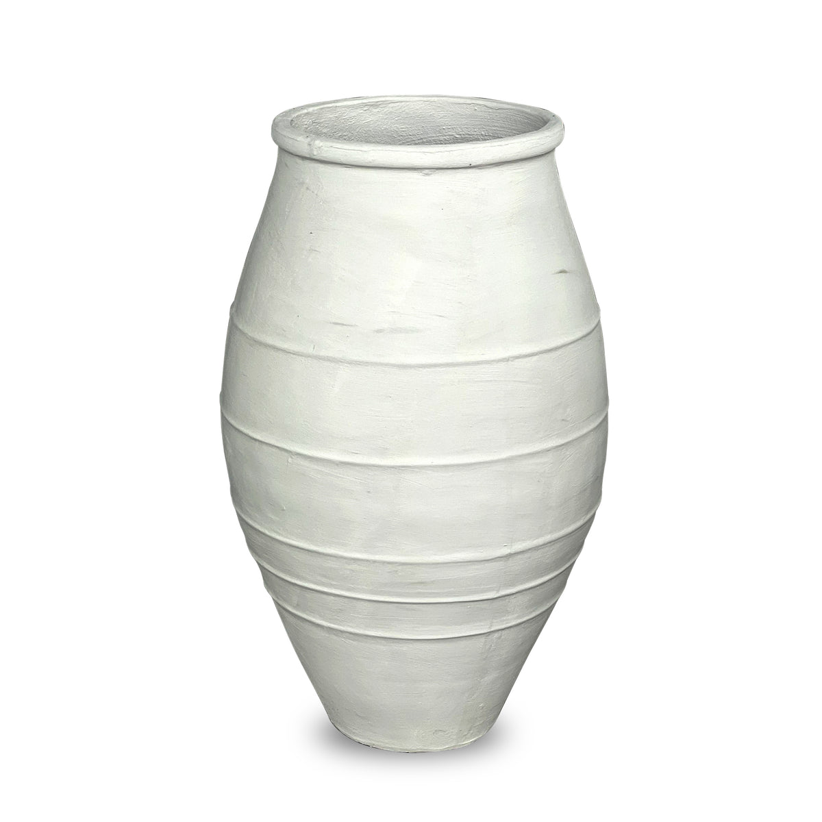Approx. 31" H decorative planter distressed white
