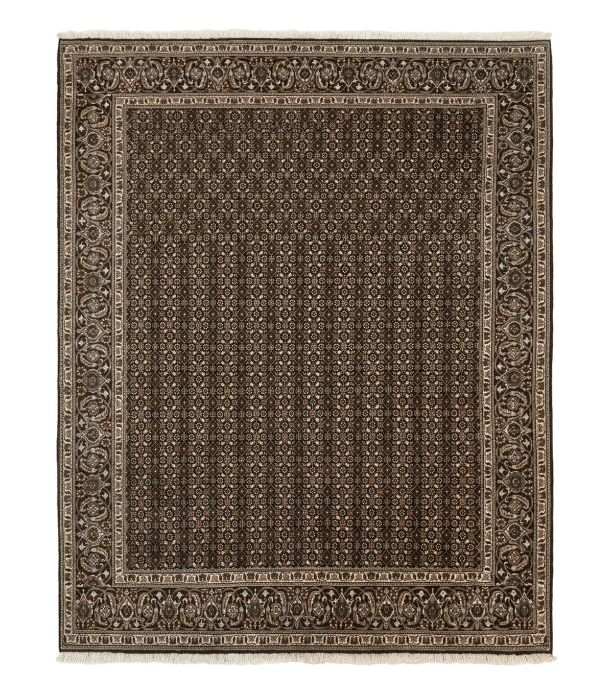Persian Tabriz Rug 5x7, Black, Allover Pattern - Jewel Rugs