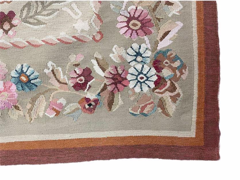 9x13 Needlepoint Carpet, French Design Rug, Hand-Knotted, Brand New Needlepoint Rug 9 x 13, English French European Style, Beige Floral - Jewel Rugs, view 8