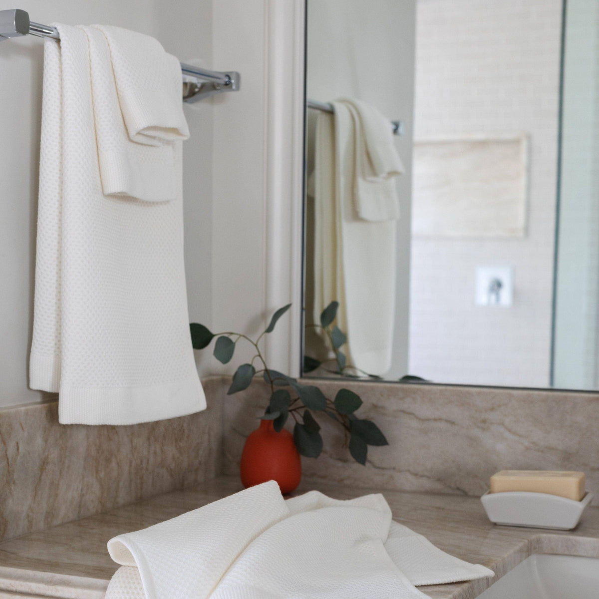 Turkish Cotton Waffle Weave Hand Towel - Source by Studio Skara, view 2