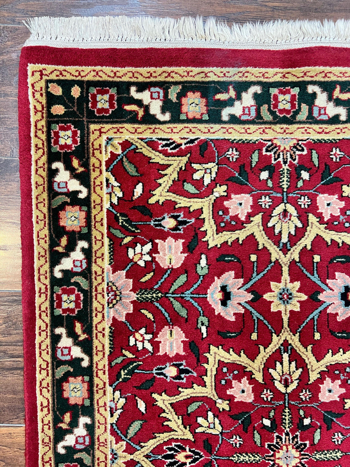 Indo Persian Runner Rug 2.6 x 10, Floral Hand Knotted Wool Hallway Rug, Red - Jewel Rugs, view 6