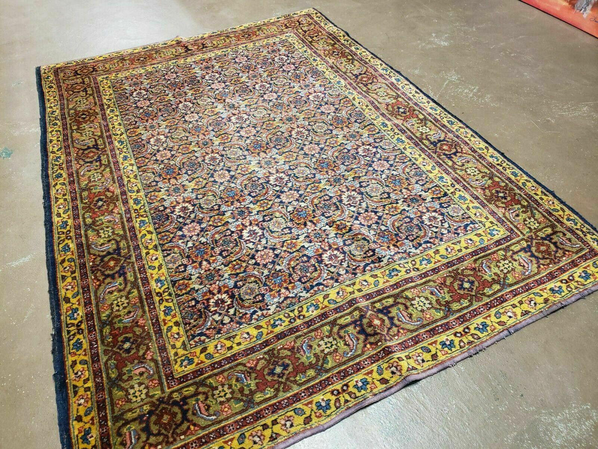 5' X 6' 5" Vintage Handmade Turkish Wool Rug Herati Fish Design Detailed Colorful Organic Vegetable Dyes Traditional Design - Jewel Rugs, view 2