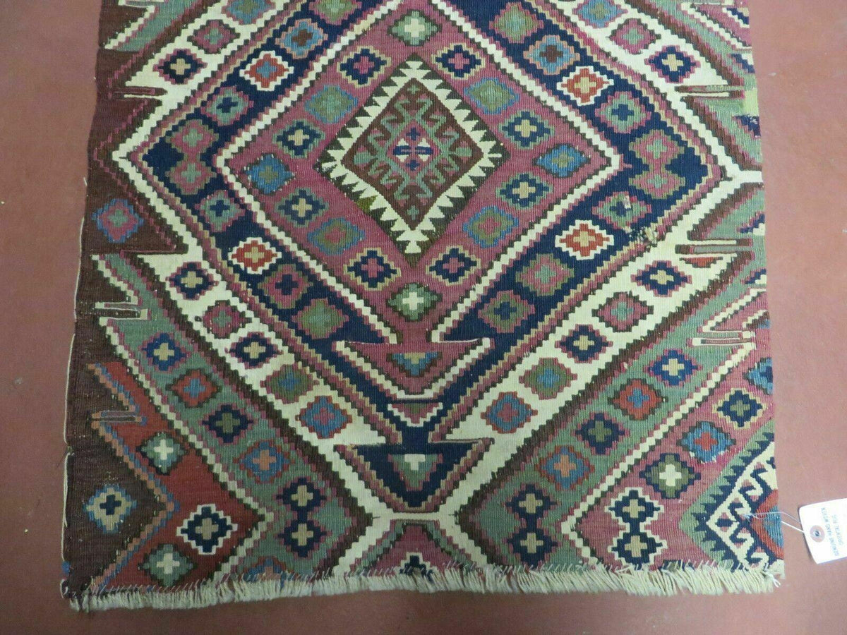 2' 1" X 4' 4" Antique Handmade Bagface Kilim Shirvan Caucasian Wool Rug Nice - Jewel Rugs, view 12