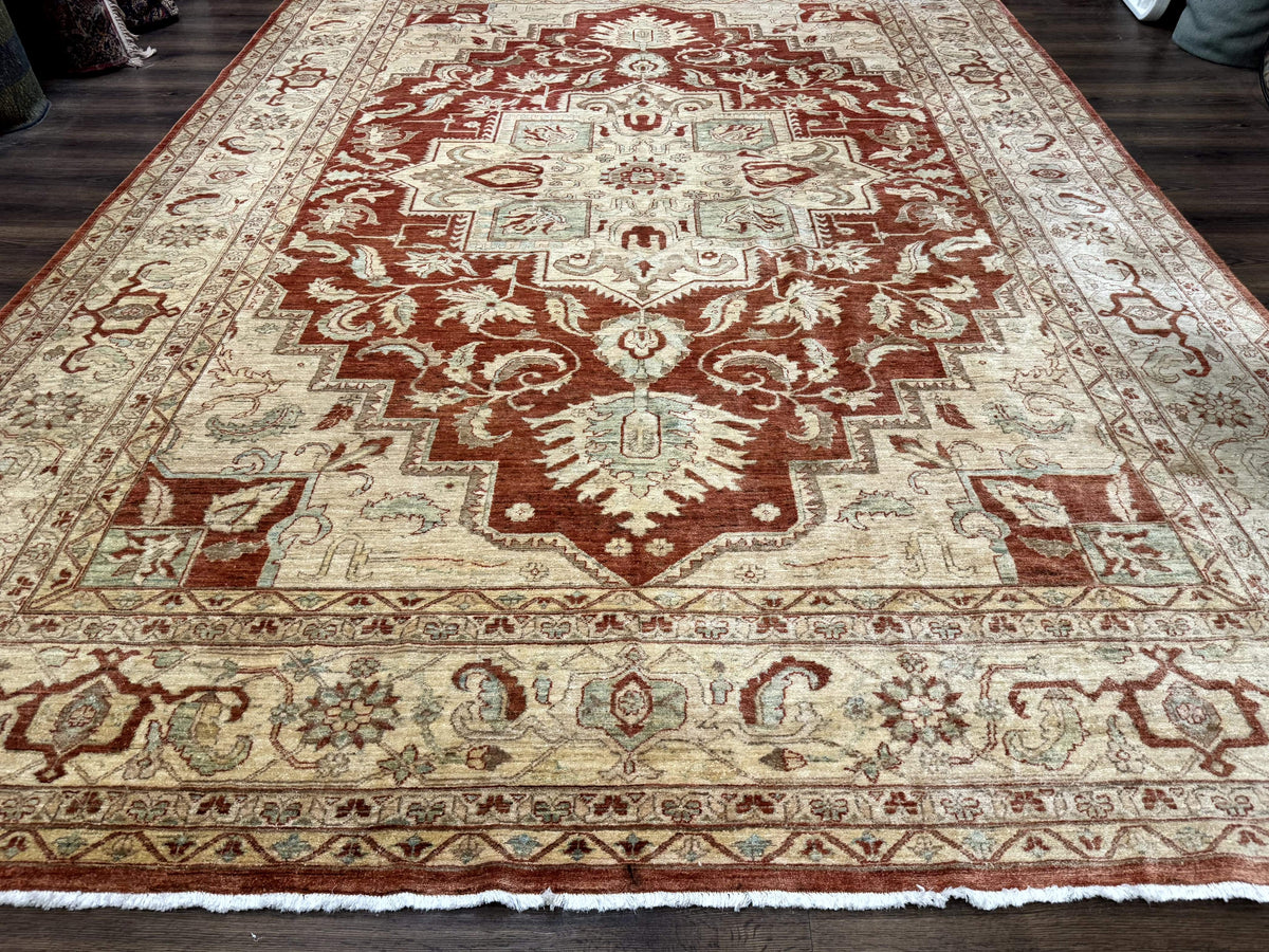 Turkish Heriz Serapi Rug 9x13, Geometric Medallion - Jewel Rugs, view 6