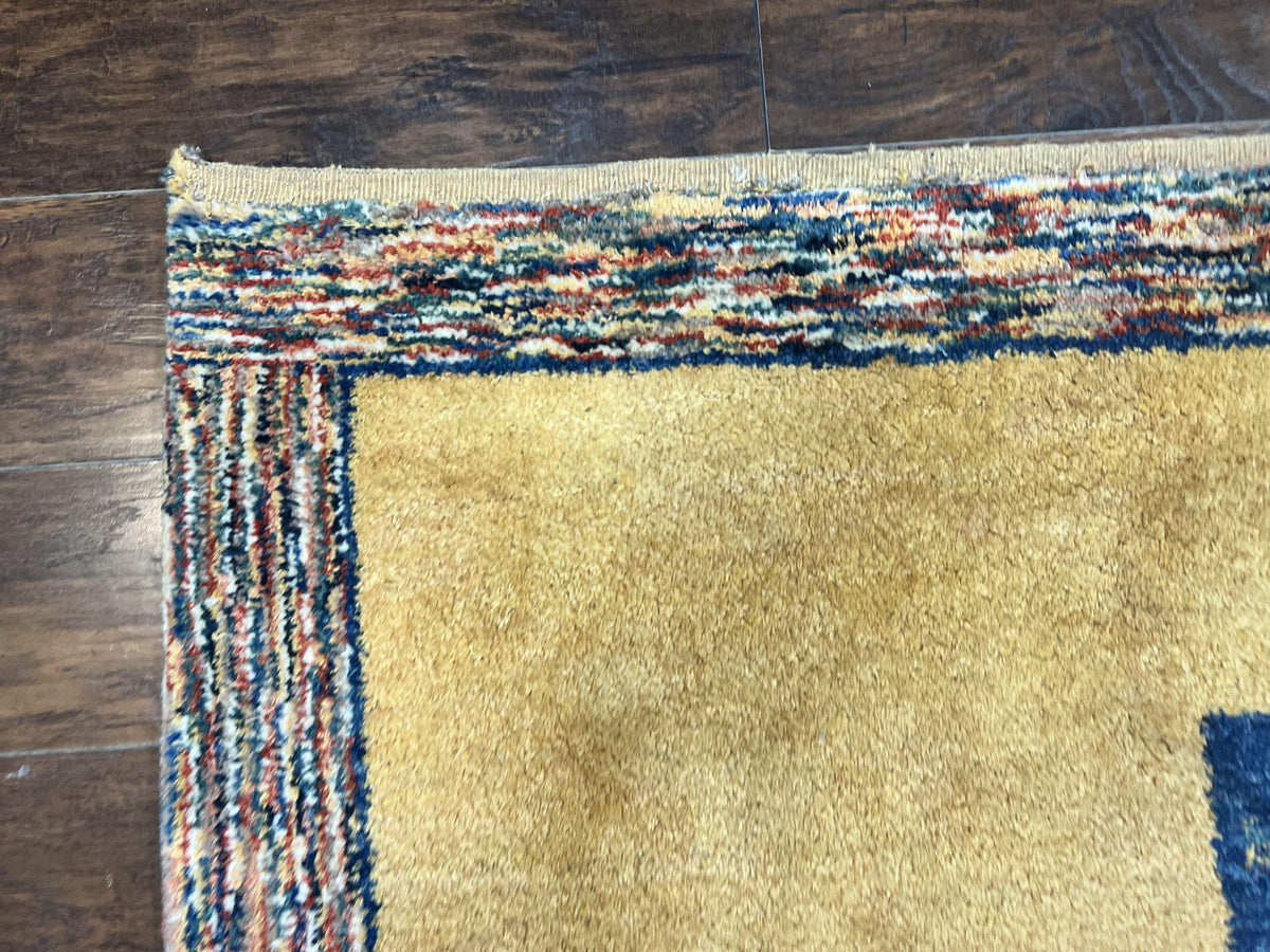Indo Gabbeh Rug 3.7 x 5, Tribal Rug, Boho Rug, Wool Handmade Carpet - Jewel Rugs, view 7