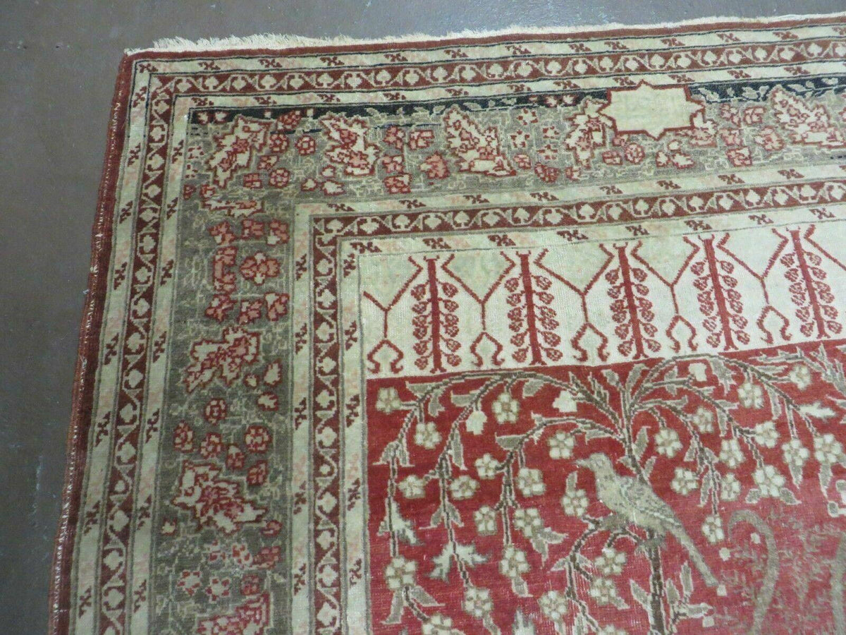 4' X 6' Antique Handmade Turkish Tree Of Life Oriental Wool Rug Birds Red - Jewel Rugs, view 5