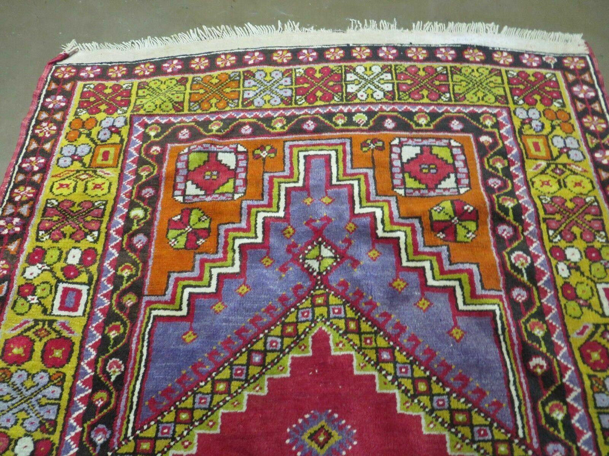 4' X 7' Antique Handmade Turkish Oushak Wool Rug Carpet Red Nice - Jewel Rugs, view 7