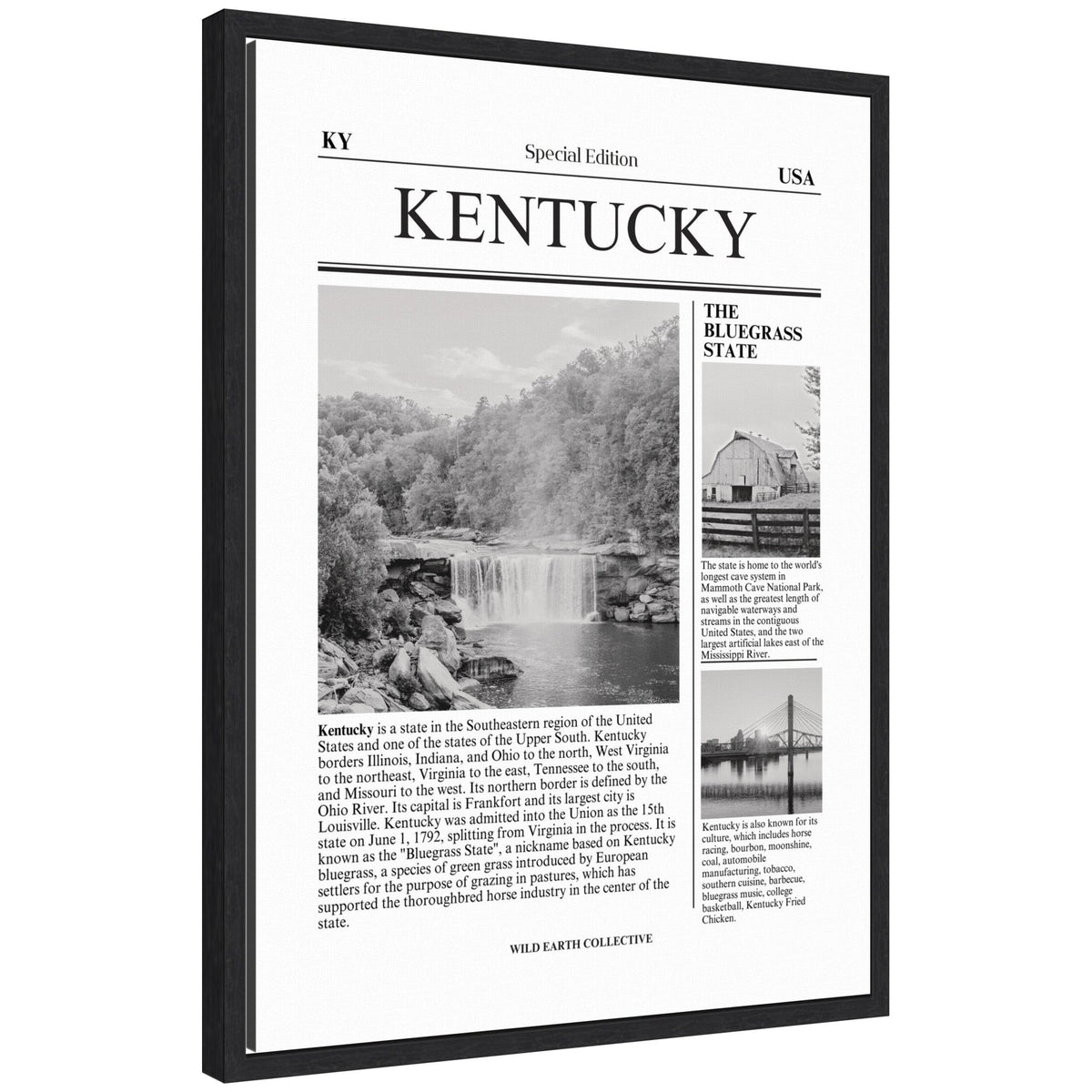 Kentucky Article by Megan Ryan Framed Canvas Wall Art Print