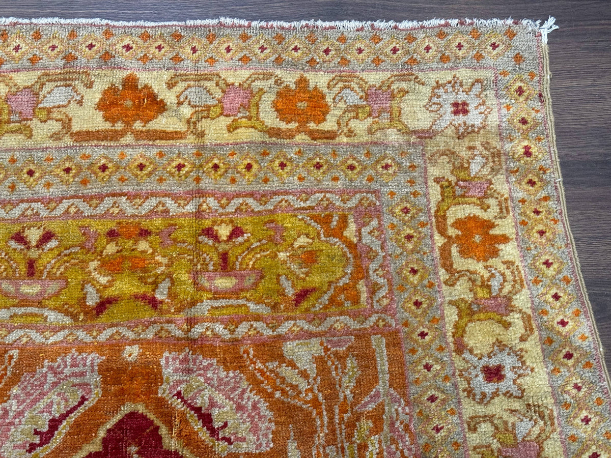 Antique Turkish Prayer Rug 4x6, Red and Golden Mustard, Mihrab Design, Anatolian Carpet - Jewel Rugs, view 8