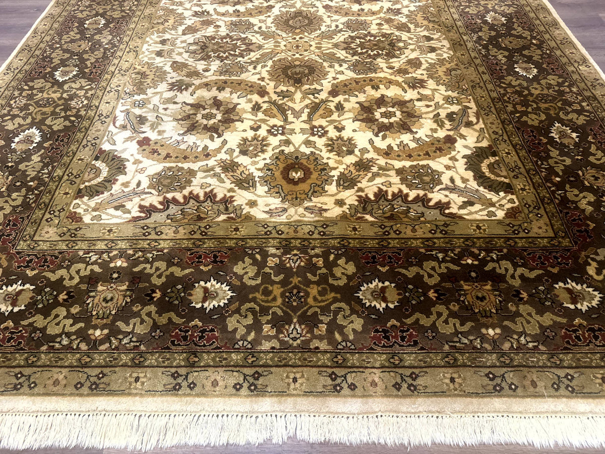 Indo Persian Mahal Rug 8x10, Floral Traditional Wool Oriental Carpet - Jewel Rugs, view 6