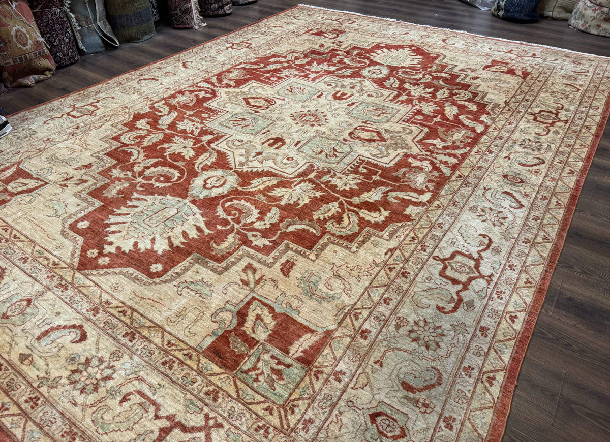 Turkish Heriz Serapi Rug 9x13, Geometric Medallion - Jewel Rugs, view 3