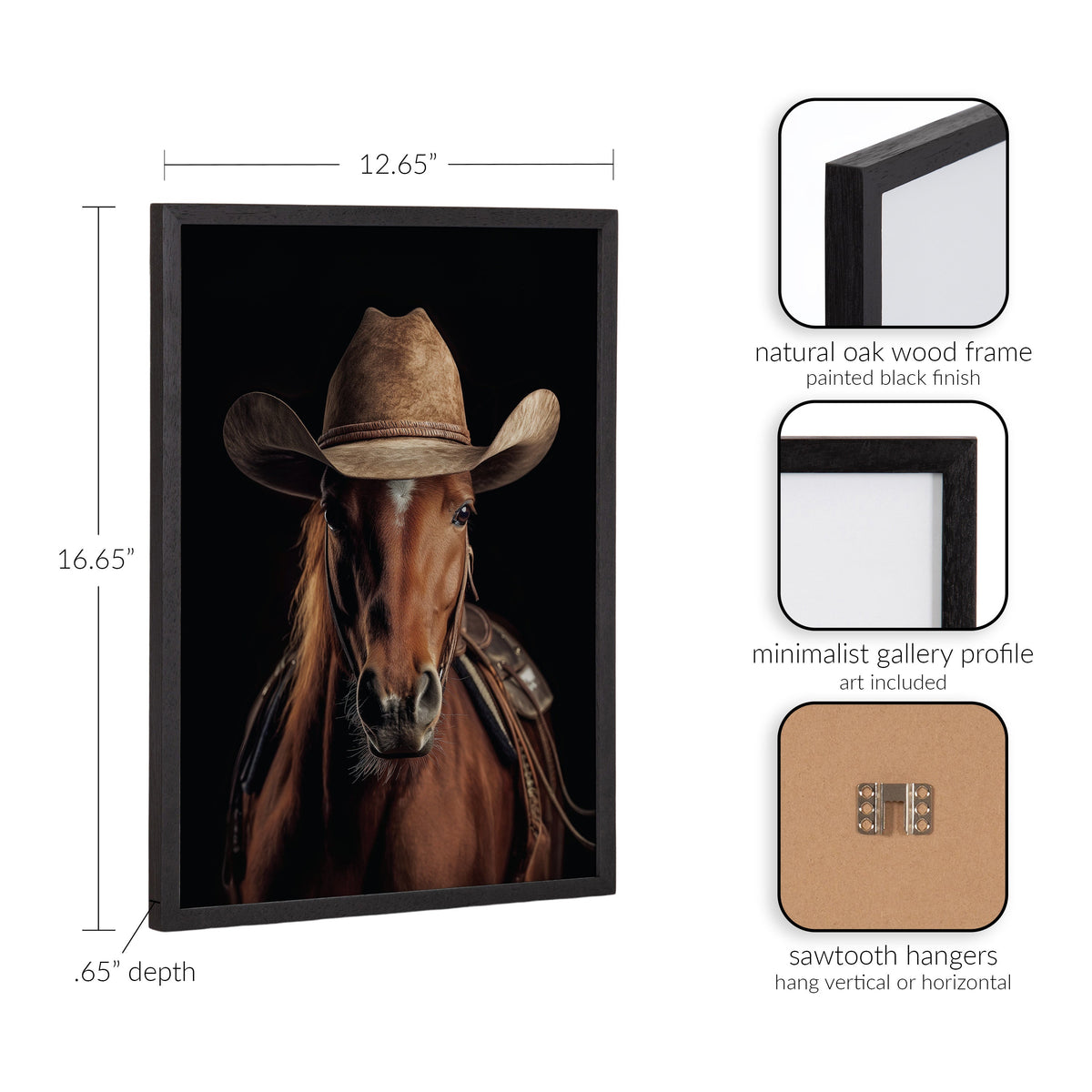 Gallery Horse Wearing a Western Cowboy Hat Print by The Creative Bunch Studio