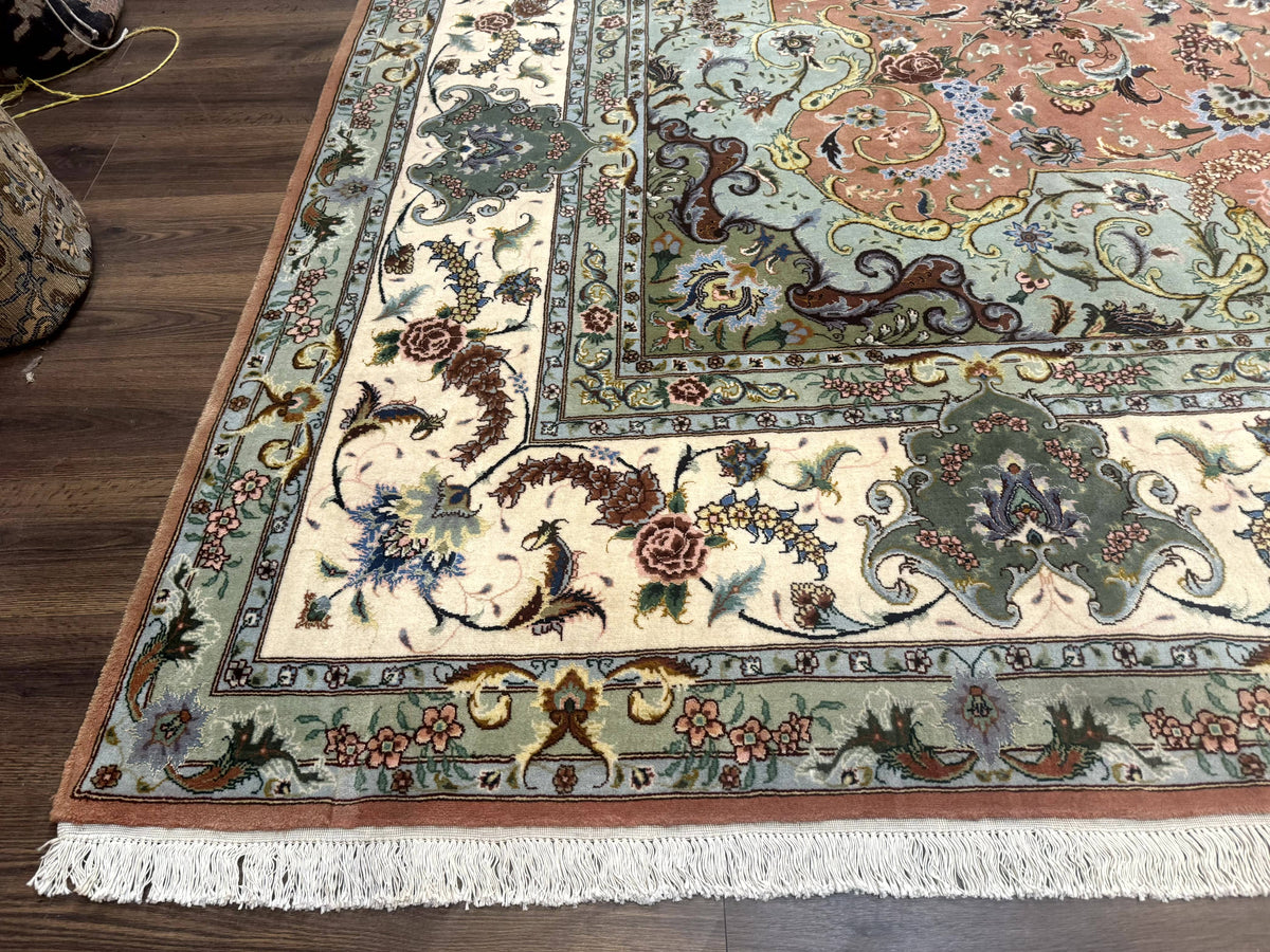 Palace Size Persian Tabriz Rug 12x17, Medallion Carpet, Fine 250 KPSI, Stunning - Jewel Rugs, view 8