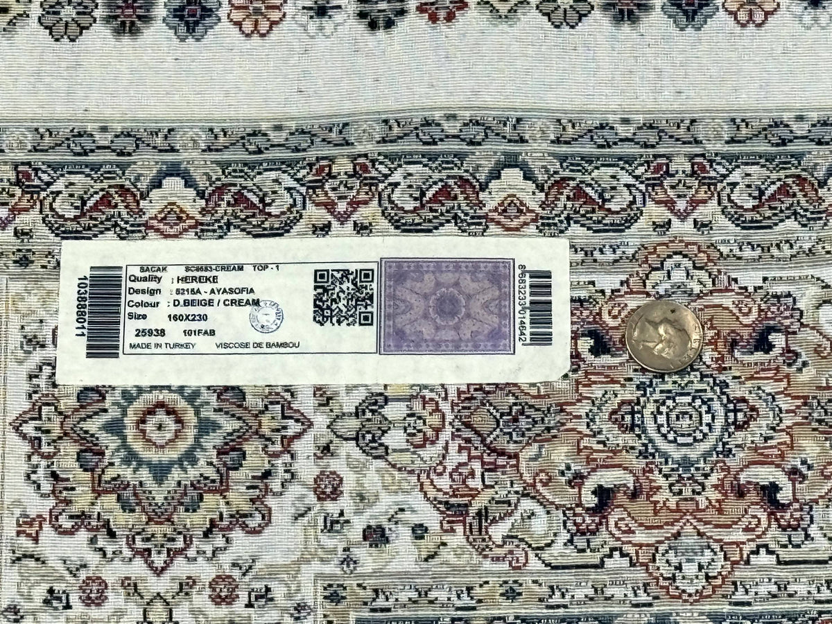 Turkish Silk Rug 5 x 7.6, Dome Design, Bamboo Silk, New - Jewel Rugs, view 8