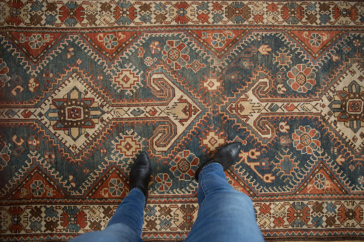 4x14 Vintage Distressed Hamadan Rug Runner