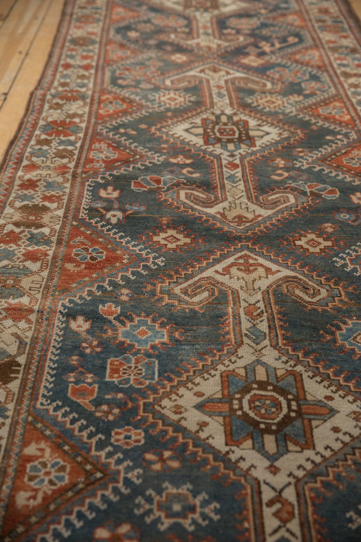 4x14 Vintage Distressed Hamadan Rug Runner
