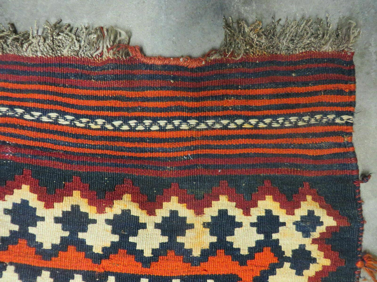 5' X 10' Antique Turkish Kilim Handmade Flat Weave Wool Rug Red Colorful Veg Dye Bohemian Boho Chic Tribal Style And Design - Jewel Rugs, view 7