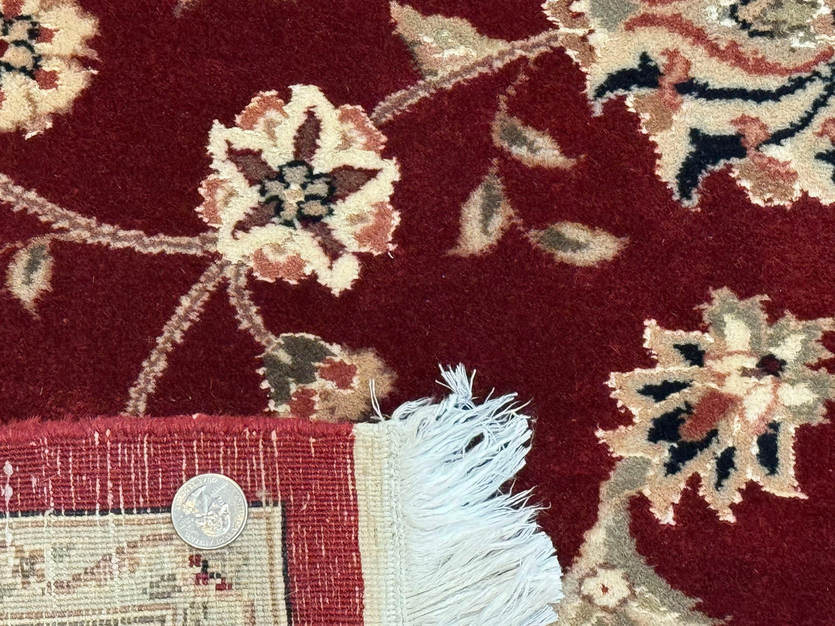 Maroon Persian Area Rug 8x10, Floral Allover, Pak Persian, Wool and Silk Highlights, Traditional Oriental Carpet - Jewel Rugs, view 11