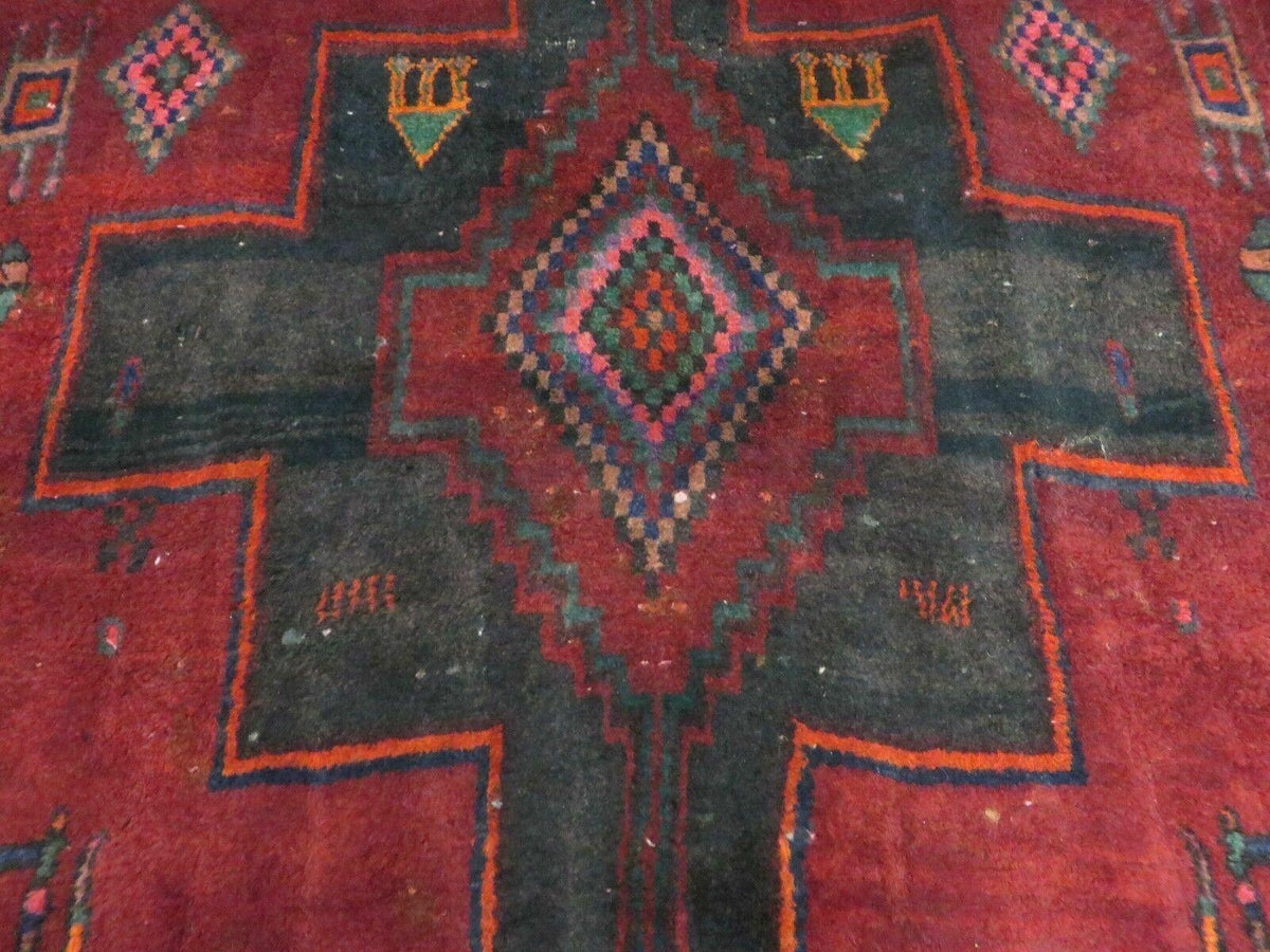 4' X 8' Antique Handmade India Geometric Oriental Wool Rug Veg Dyes Nice - Jewel Rugs, view 5